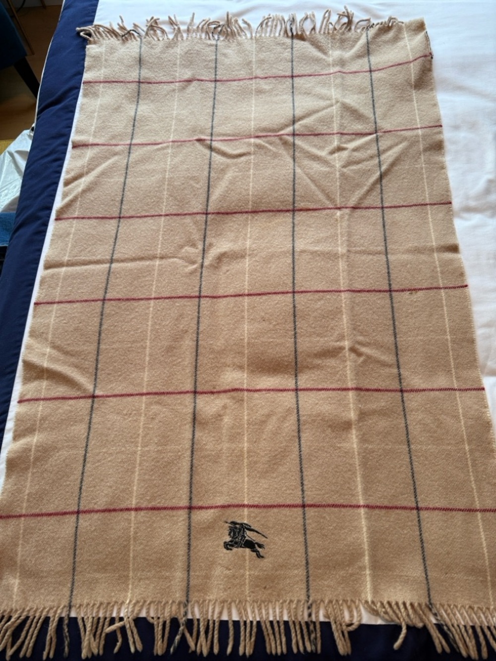 Authentic Burberry iconic Nova check pattern scarf/stole with Embroidered Logo